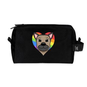 LGBT Hund Deutscher Schäferhund Regenbogen - Recycelte Kulturtasche - Schwarz - Vorne