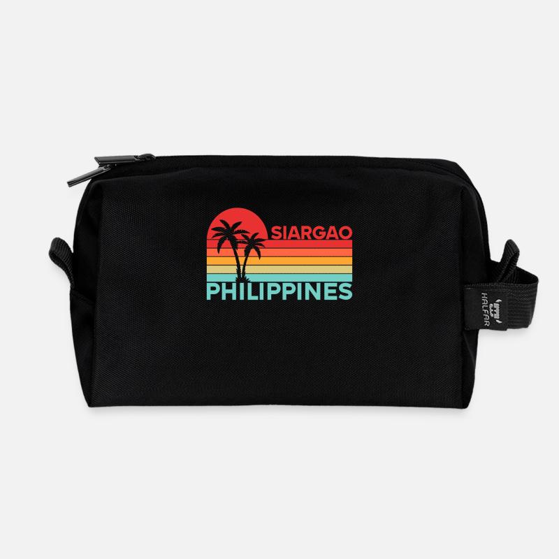 Vintage Urlaub Reise Siargao Philippinen Asien - Recycelte Kulturtasche - Schwarz