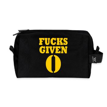Zero fucks given - Recycled Toiletry Zip Bag - black - Front