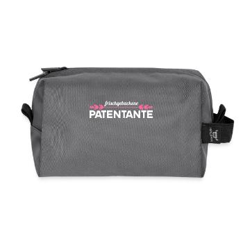 Patentante 2023 loading Patenkind Baby Patentante - Recycelte Kulturtasche - Anthrazit - Vorne