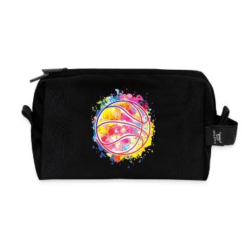 Bunte Basketball Splash Basketball Spiel Liebhaber - Recycelte Kulturtasche - Schwarz - Vorne