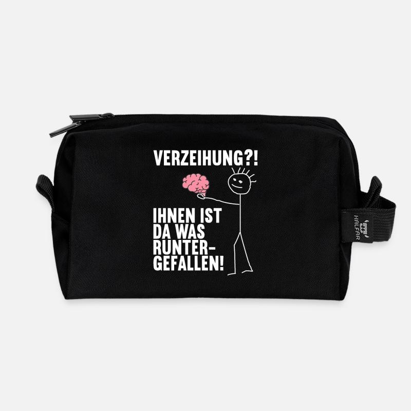 Dir ist da was runtergefallen Gehirn - Recycelte Kulturtasche - Schwarz