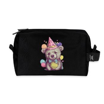 Ours de fête - Trousse de toilette en tissu recyclé - noir - Devant