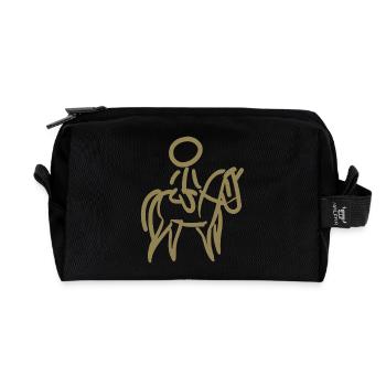 Reiterin auf Pferd Reiter Minimalist Minimalismus - Recycelte Kulturtasche - Schwarz - Vorne