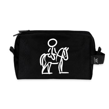 Reiterin auf Perd Minimalistischer Stil - Recycelte Kulturtasche - Schwarz - Vorne