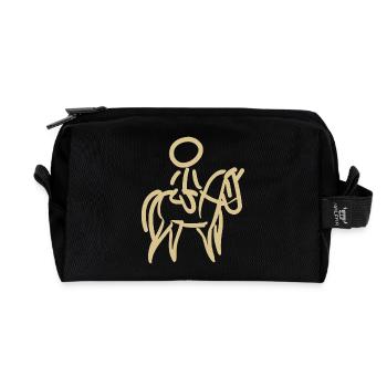 Reiterin auf Pferd Reiter Minimalist Minimalismus - Recycelte Kulturtasche - Schwarz - Vorne