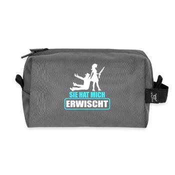 Junggesellenabschied Polterabend JGA Männer - Recycelte Kulturtasche - Anthrazit - Vorne