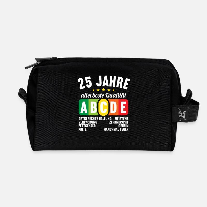 Lebensmittelampel Score 25 Jahre 25 Geburtstag - Recycelte Kulturtasche - Schwarz