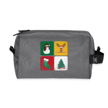Schneemann Rentier Tanne Socke - Recycelte Kulturtasche - Anthrazit - Vorne