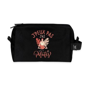 Je peux pas j ai pilates - Trousse de toilette en tissu recyclé - noir - Devant