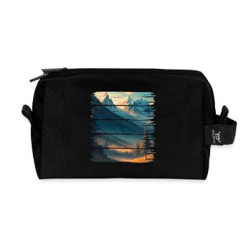 Landscape, nature, forest - Recycled Toiletry Zip Bag - black - Front