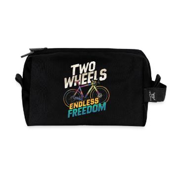Endless Freedom Two Wheels Bicycle Design - Recycled Toiletry Zip Bag - black - Front