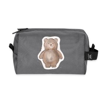 Dicker Bär - Recycelte Kulturtasche - Anthrazit - Vorne