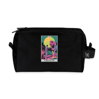 Tarotkarten Tarotkarte Strength Kraft - Recycelte Kulturtasche - Schwarz - Vorne