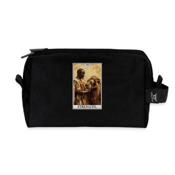 Tarotkarten Tarotkarte Strength Kraft - Recycelte Kulturtasche - Schwarz - Vorne