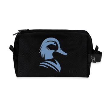 Minimalist Duck Silhouette Portrait - Recycled Toiletry Zip Bag - black - Front