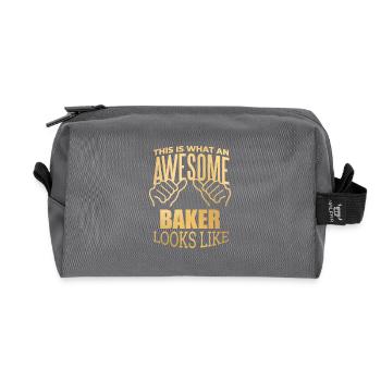 Baking - Recycled Toiletry Zip Bag - anthracite - Front