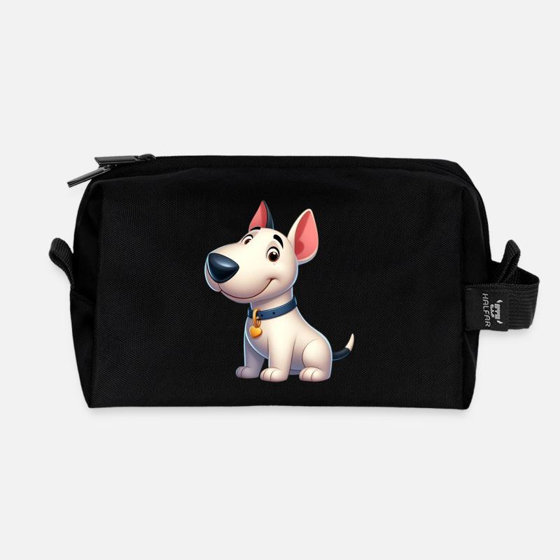 Bull Terrier 5 - Recycled Toiletry Zip Bag - black