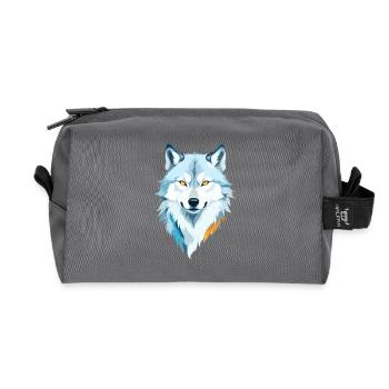 Wolf Vektor Kunst mit lebendigen Farben Illustration - Recycelte Kulturtasche - Anthrazit - Vorne