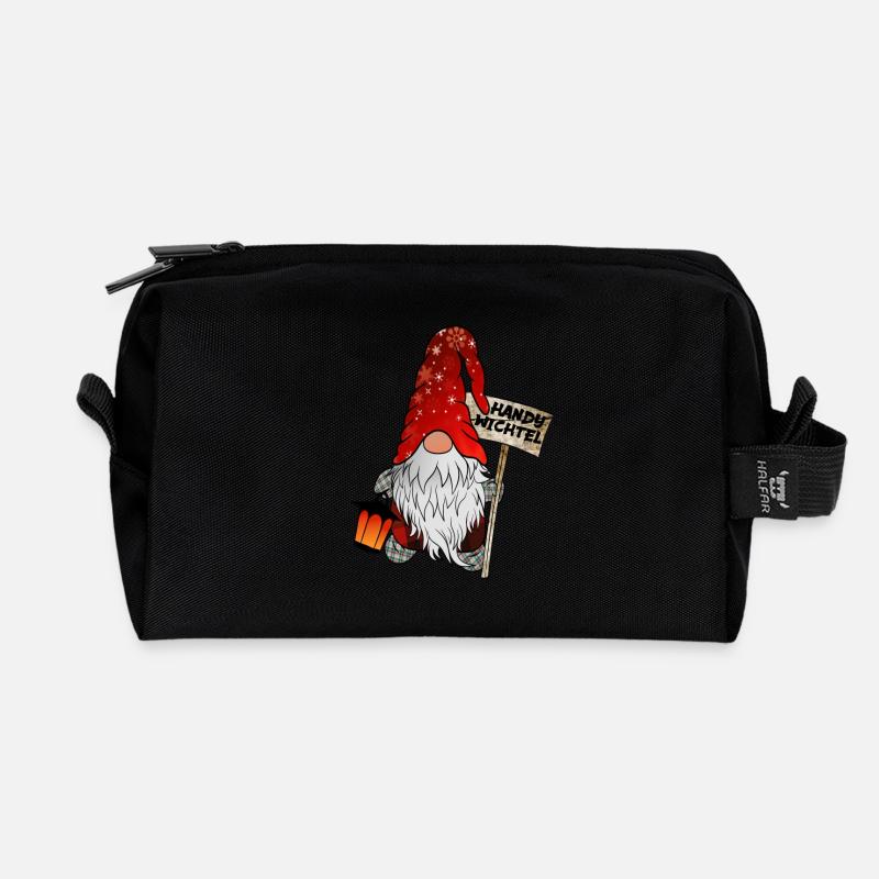 Handy Wichtel – Der Smartphone Weihnachtsgnom - Recycelte Kulturtasche - Schwarz