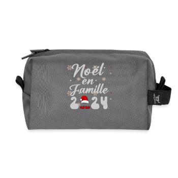 Noël en famille 2024 - Trousse de toilette en tissu recyclé - anthracite - Devant