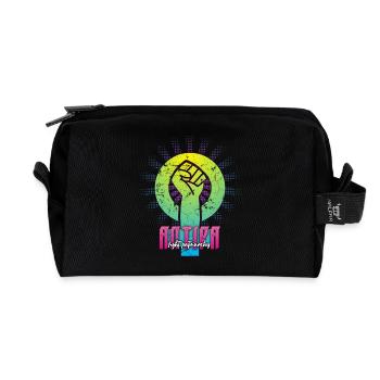 ANTIPA : Combattre le patriarcat. Devenez féministe ! (bonbons) - Trousse de toilette en tissu recyclé - noir - Devant