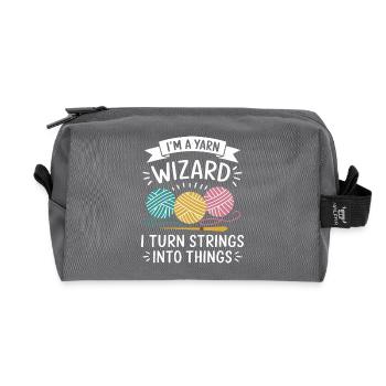 Magic of wool and creativity - Recycled Toiletry Zip Bag - anthracite - Front