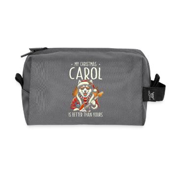 My Christmas carol is better than yours, Holiday - Recycled Toiletry Zip Bag - anthracite - Front