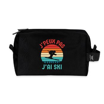 Je peux pas j ai ski - Trousse de toilette en tissu recyclé - noir - Devant