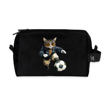 Football pour chat - Trousse de toilette en tissu recyclé - noir - Devant