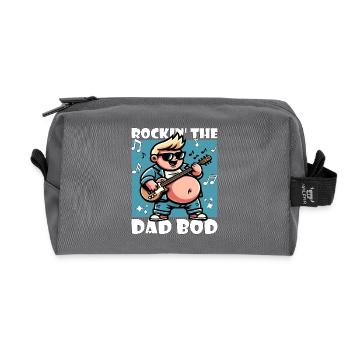 ROCKIN' THE DAD BOD - Recycled Toiletry Zip Bag - anthracite - Front