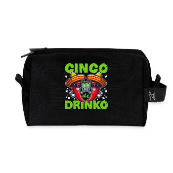 CINCO DE DRINKO - Recycelte Kulturtasche - Schwarz - Vorne