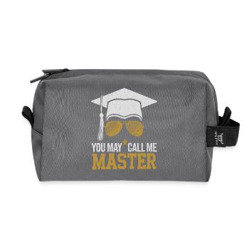 Witziges Design für den Masterabschluss - Recycelte Kulturtasche - Anthrazit - Vorne