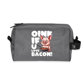 OINK IF YOU LOVE BACON - Recycled Toiletry Zip Bag - anthracite - Front