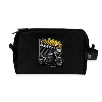 Motorradfahrer. Motorrad. Ride free. - Recycelte Kulturtasche - Schwarz - Vorne