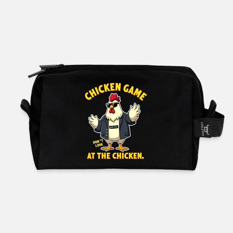 Don't Look At The Chicken Lustiges Huhn - Recycelte Kulturtasche - Schwarz