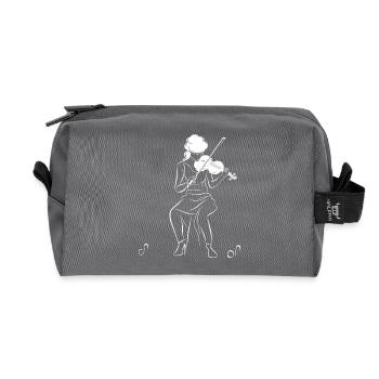 Violinist Drawing - Recycled Toiletry Zip Bag - anthracite - Front