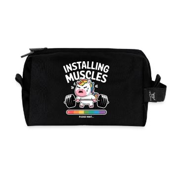 Installation de Muscles Licorne - Trousse de toilette en tissu recyclé - noir - Devant