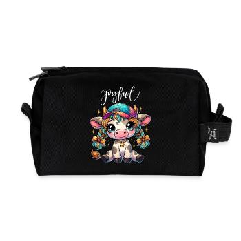 Kuh Kühe Kalb Basketballkappe Glitzer Anime Zöpfe - Recycelte Kulturtasche - Schwarz - Vorne