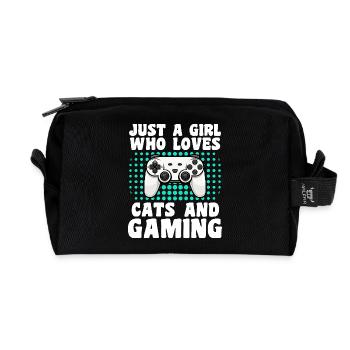 Gamer und Katzenliebhaber Videospiele und Schnurren - Recycelte Kulturtasche - Schwarz - Vorne
