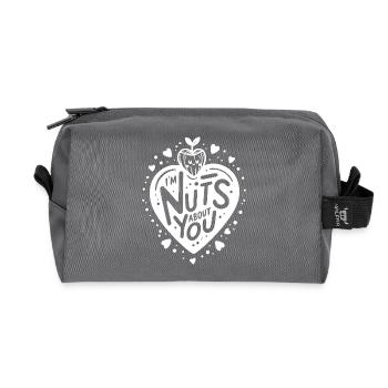 I’m Nuts About You - Recycled Toiletry Zip Bag - anthracite - Front