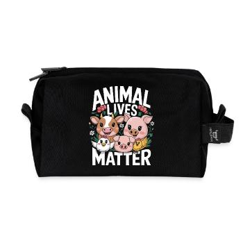 Vegetarian Vegan Veggie Vegetarian - Recycled Toiletry Zip Bag - black - Front