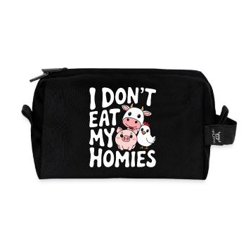 Vegetarian Vegan Veggie Vegetarian - Recycled Toiletry Zip Bag - black - Front