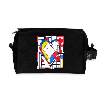 Heart for art lovers - Recycled Toiletry Zip Bag - black - Front