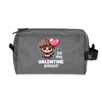 VOUDRIEZ-VOUS ÊTRE MA VALENTINE S’IL VOUS PLAÎT - HAPPY VALENTINE - Trousse de toilette en tissu recyclé - anthracite - Devant