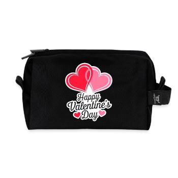 Alles Gute zum Valentinstag T-Shirt, Liebesgeschenk, Herz - Recycelte Kulturtasche - Schwarz - Vorne