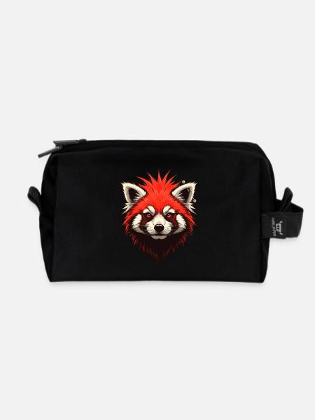 Roter Punk-Panda - Recycelte Kulturtasche - Schwarz