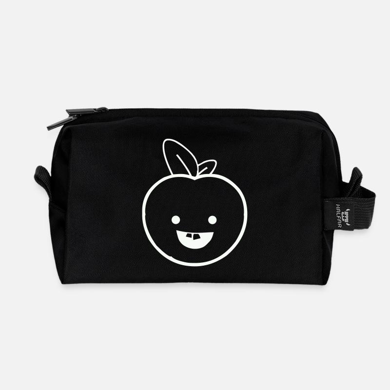 apfel smile - Recycelte Kulturtasche - Schwarz