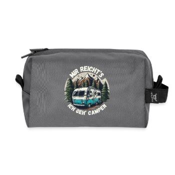 Camping Caravan Campingplatz Urlaub Auszeit Natur - Recycelte Kulturtasche - Anthrazit - Vorne