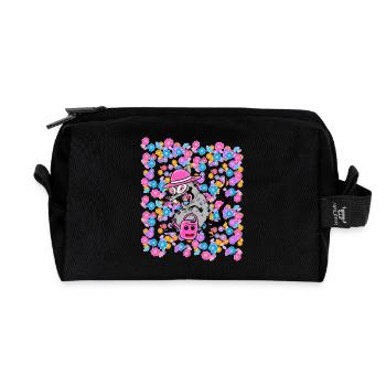 Printemps Eté Jardin Rat Enfants Enfant Années 80 90 - Trousse de toilette en tissu recyclé - noir - Devant